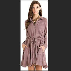 Button closure Button down shirt dress. Button closure sleeve, Size-Medium
